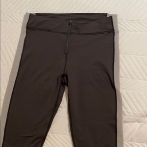 Zip front Fabletics pants, dk gray with light gray